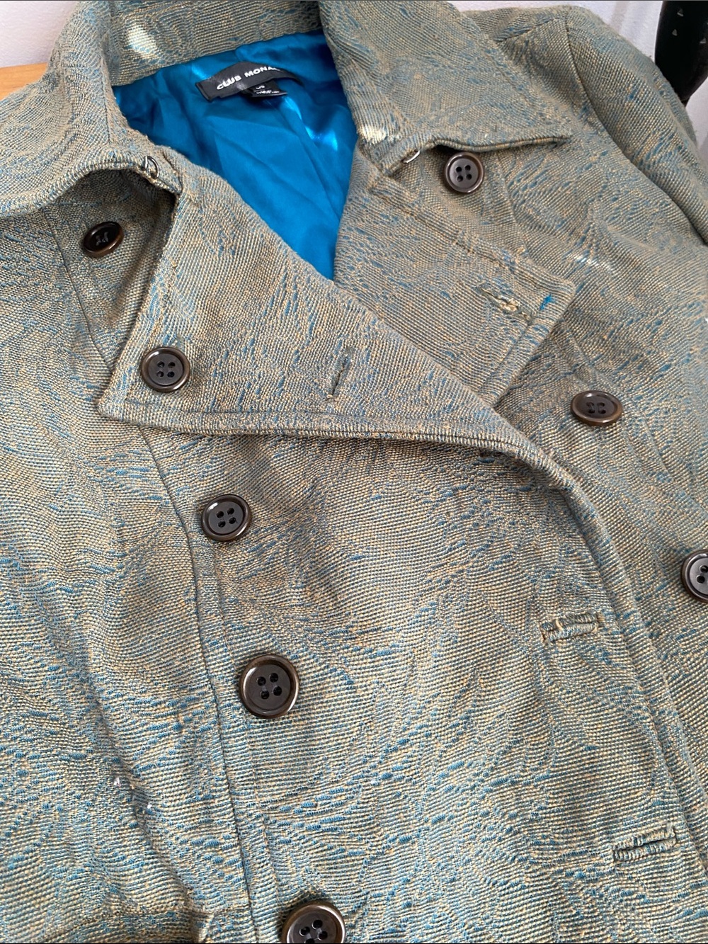 Club Monaco Men's Teal/Turquoise Lined Shirt Jacket